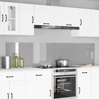 Vidaxl keuken spatscherm 2 pcs lichtgrijs 110 x 50 cm gehard glas