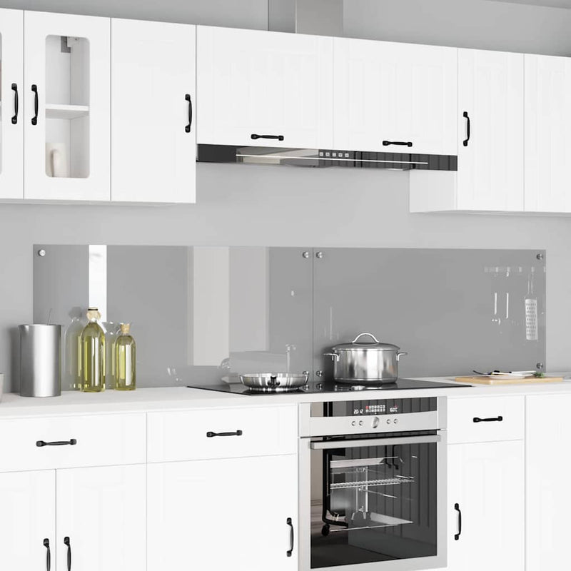 Vidaxl keuken spatscherm 2 pcs lichtgrijs 110 x 50 cm gehard glas
