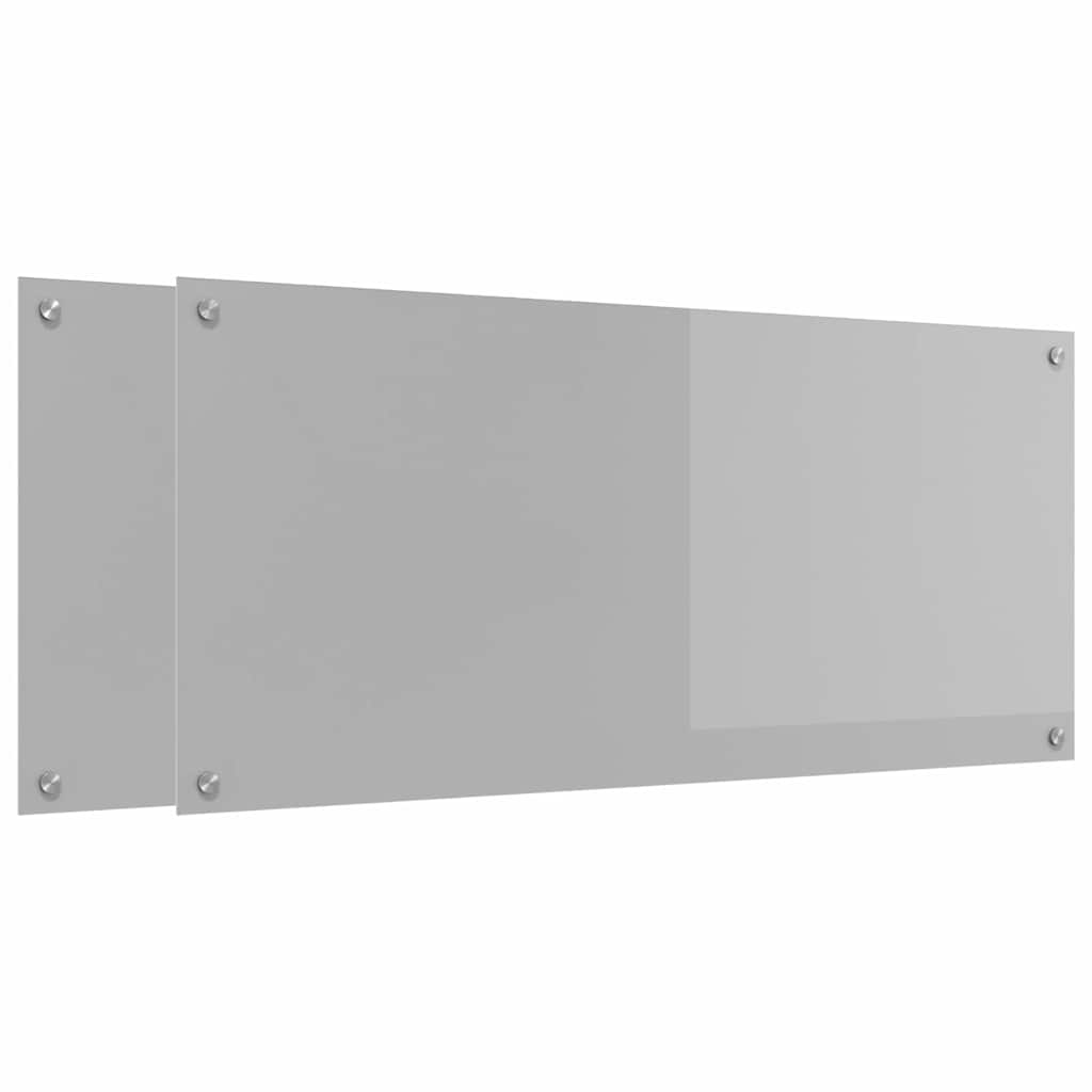 Vidaxl keuken spatscherm 2 pcs lichtgrijs 110 x 50 cm gehard glas