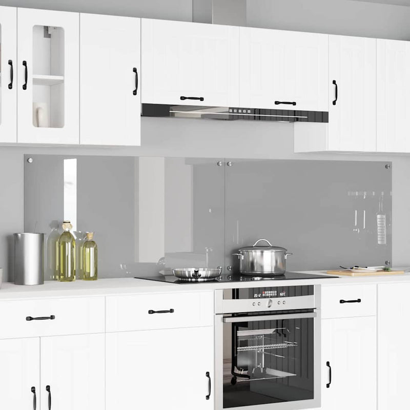 Vidaxl keuken spatscherm 2 pcs lichtgrijs 110 x 60 cm gehard glas