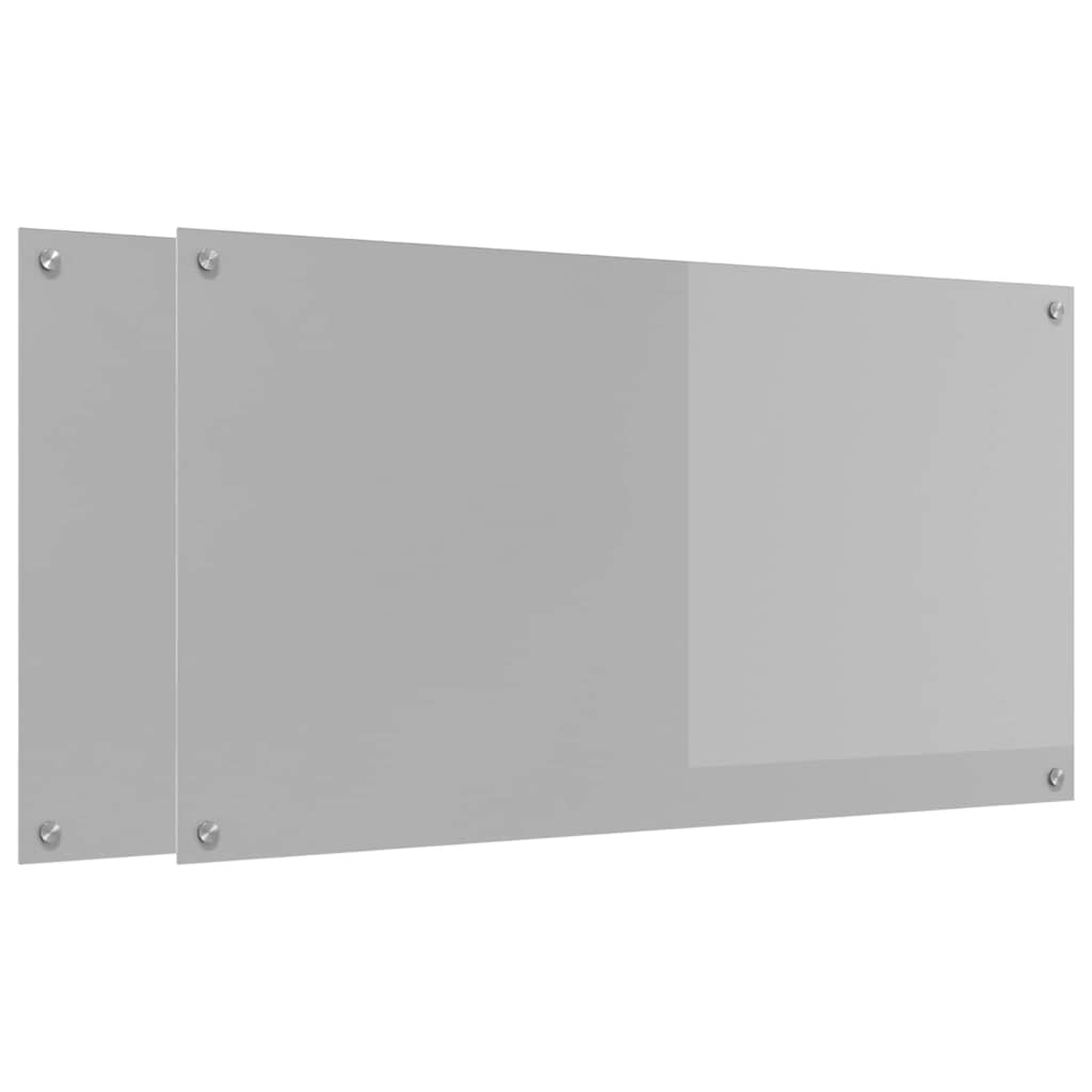 Vidaxl keuken spatscherm 2 pcs lichtgrijs 110 x 60 cm gehard glas