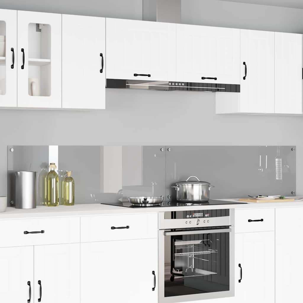 Vidaxl keukenachterwand 2 st lichtgrijs 120 x 40 cm gehard glas