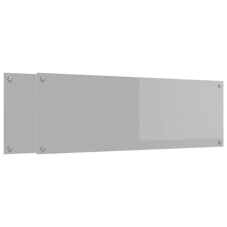 Vidaxl keukenachterwand 2 st lichtgrijs 120 x 40 cm gehard glas