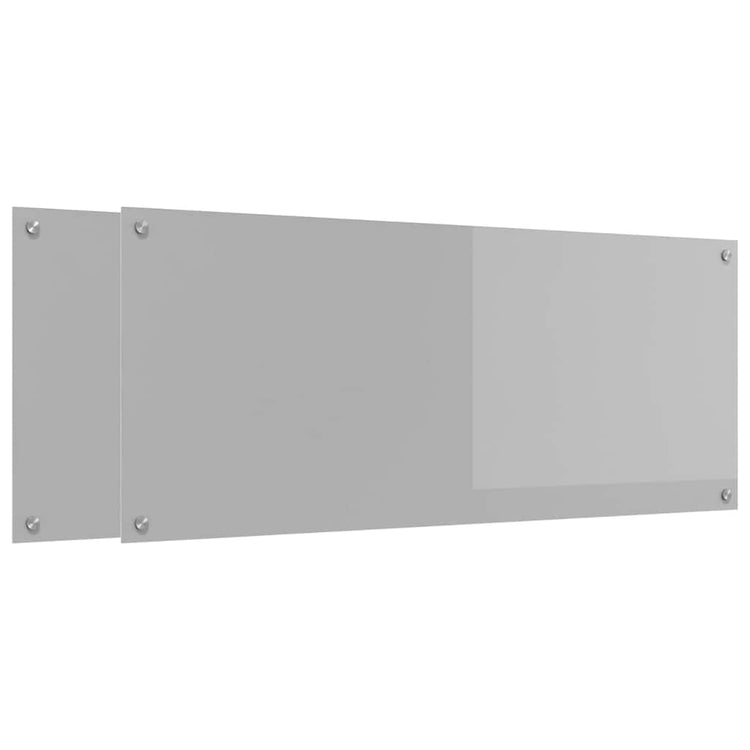 Vidaxl keukenachterwand 2 st lichtgrijs 120 x 50 cm gehard glas