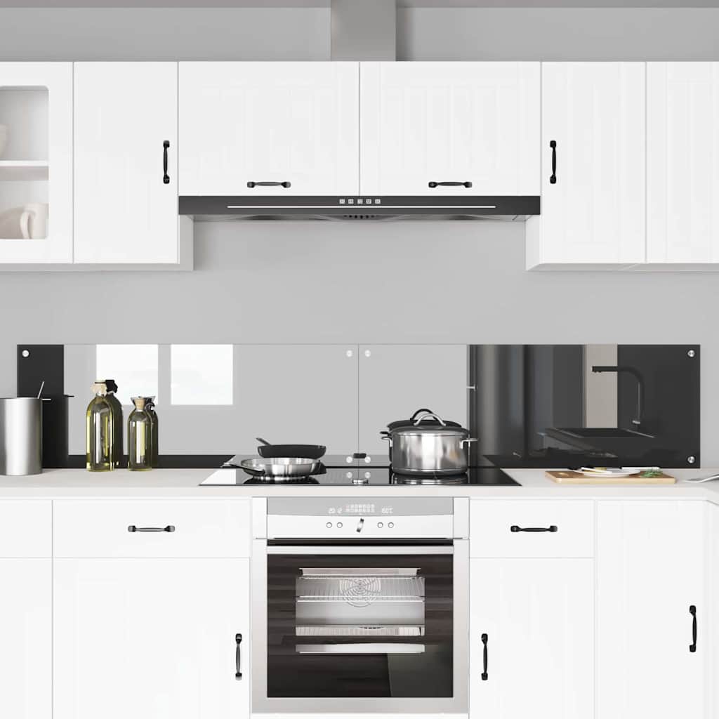 Vidaxl keuken spatscherm 2 pcs donkergrijs 110 x 40 cm gehard glas