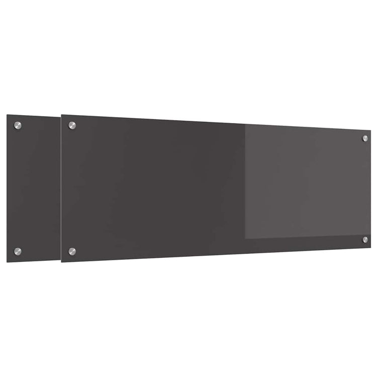 Vidaxl keukenachterwand 2 st donkergrijs 110 x 40 cm gehard glas