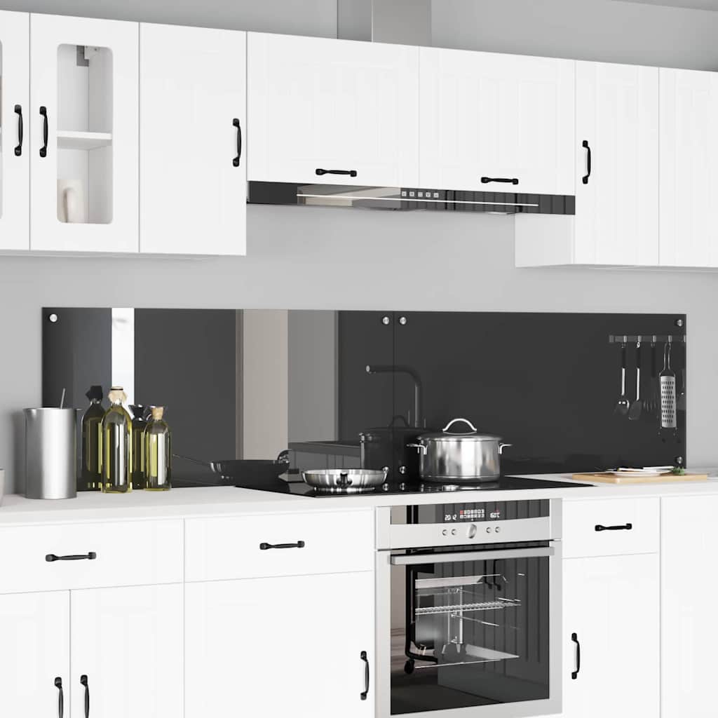 Vidaxl keukenachterwand 2 st donkergrijs 110 x 50 cm gehard glas