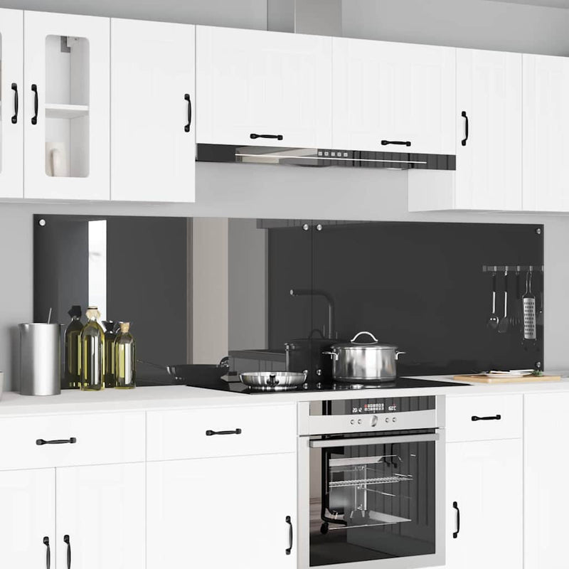 Vidaxl keuken spatscherm 2 pcs donkergrijs 110 x 60 cm gehard glas