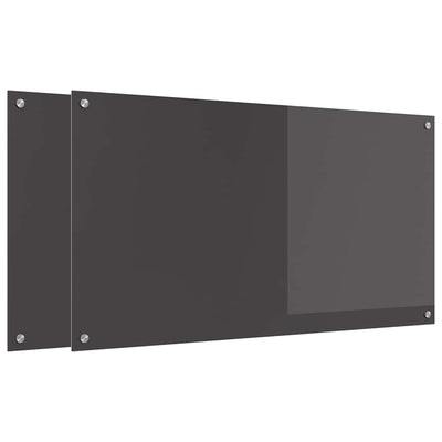 Vidaxl keuken spatscherm 2 pcs donkergrijs 110 x 60 cm gehard glas