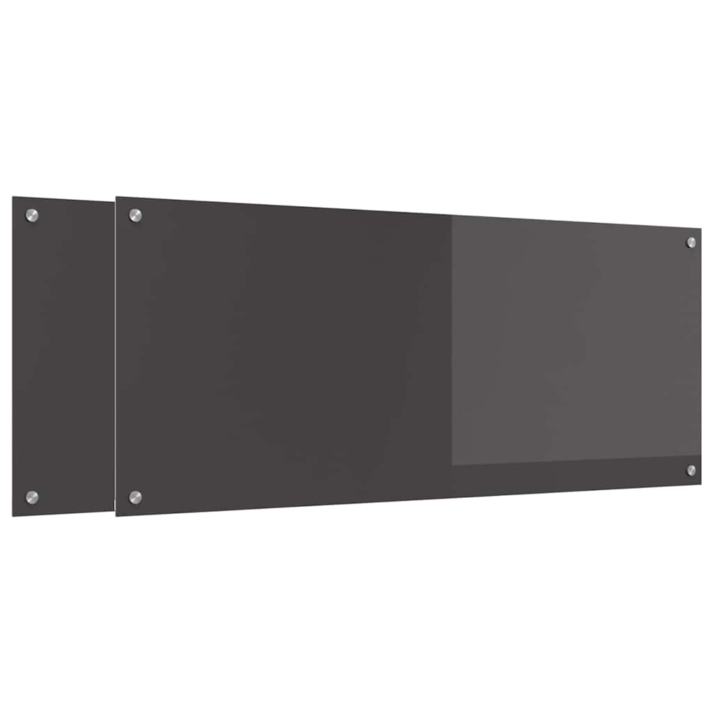 Vidaxl keuken spatscherm 2 pcs donkergrijs 120 x 50 cm gehard glas
