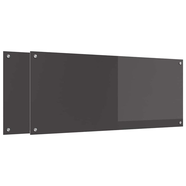 Vidaxl keukenachterwand 2 st donkergrijs 120 x 50 cm gehard glas