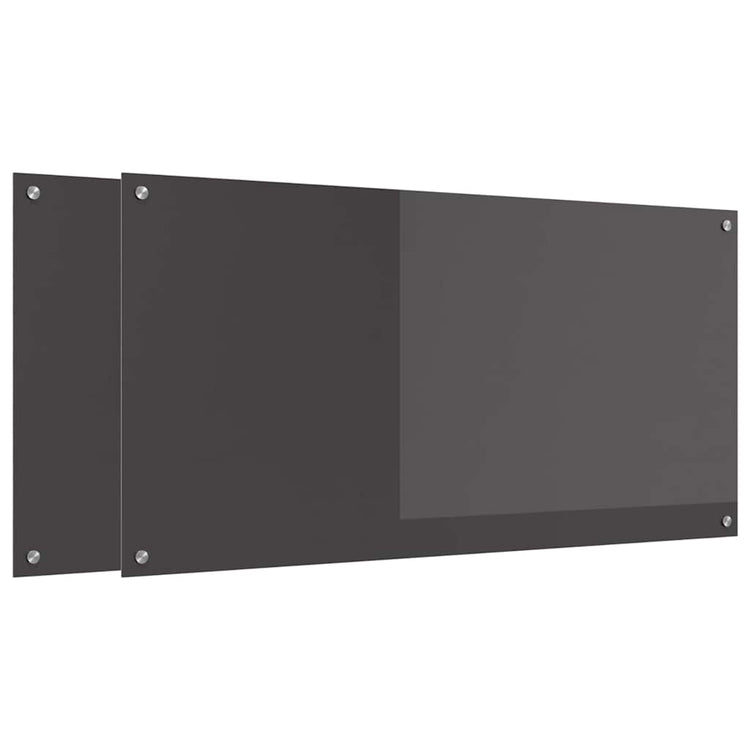 Vidaxl keukenachterwand 2 st donkergrijs 120 x 60 cm gehard glas