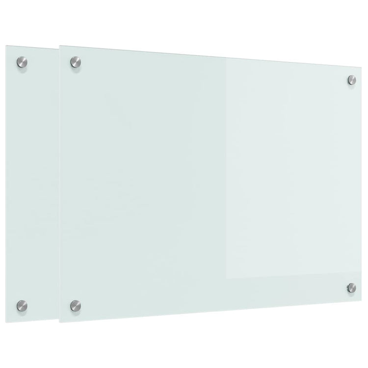 Vidaxl keukenachterwand 2 st wit 70 x 50 cm gehard glas