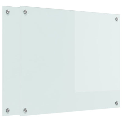 Vidaxl keuken achterwand 2 pcs wit 70 x 60 cm gehard glas