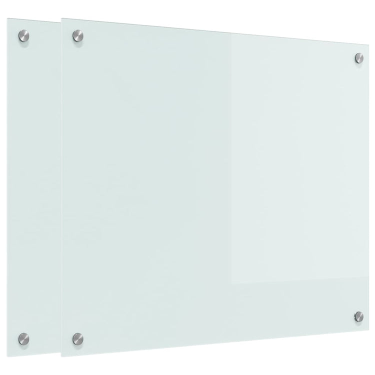 Vidaxl keukenachterwand 2 st wit 70 x 60 cm gehard glas