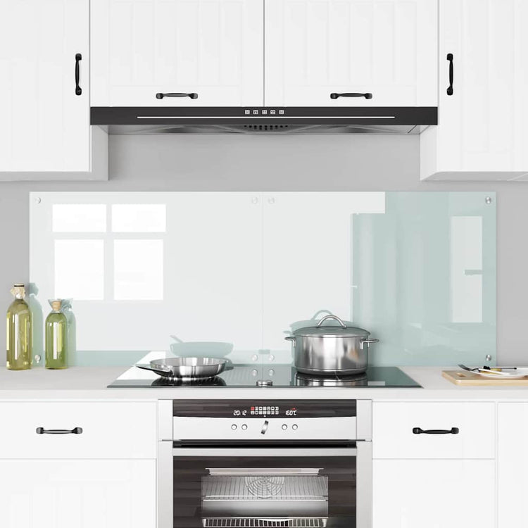 Vidaxl keukenachterwand 2 st wit 80 x 60 cm gehard glas