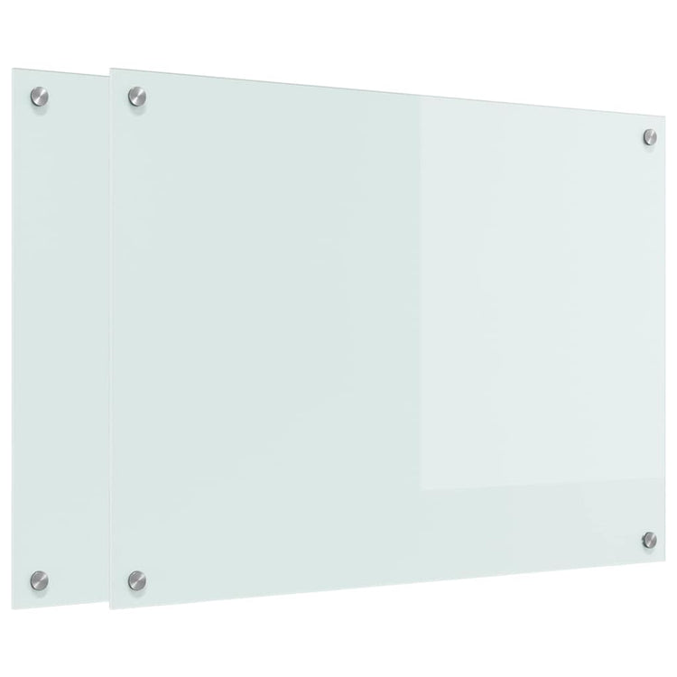 Vidaxl keukenachterwand 2 st wit 80 x 60 cm gehard glas
