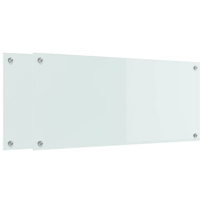 Vidaxl keuken achterwand 2 pcs wit 90 x 40 cm gehard glas