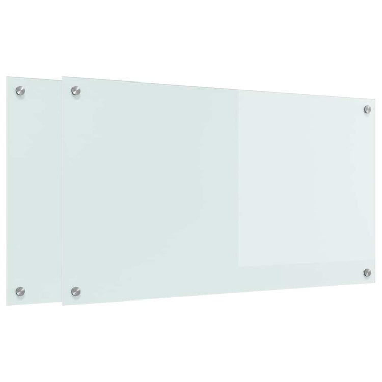 Vidaxl keukenachterwand 2 st wit 90 x 50 cm gehard glas