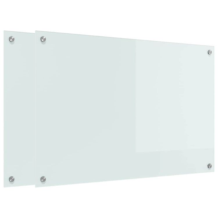 Vidaxl keukenachterwand 2 st wit 90 x 60 cm gehard glas