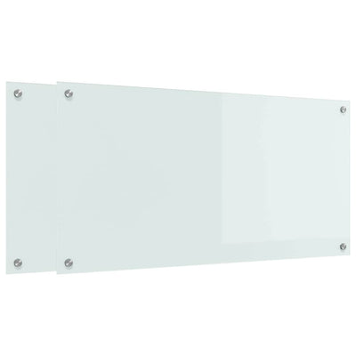 Vidaxl keuken achterwand 2 pcs wit 100 x 50 cm gehard glas