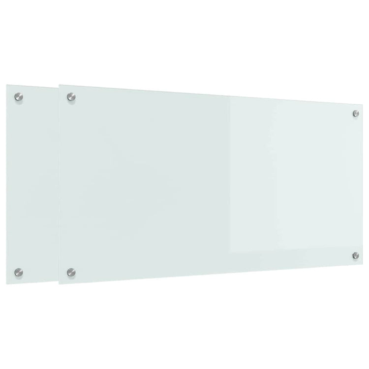 Vidaxl keukenachterwand 2 st wit 100 x 50 cm gehard glas