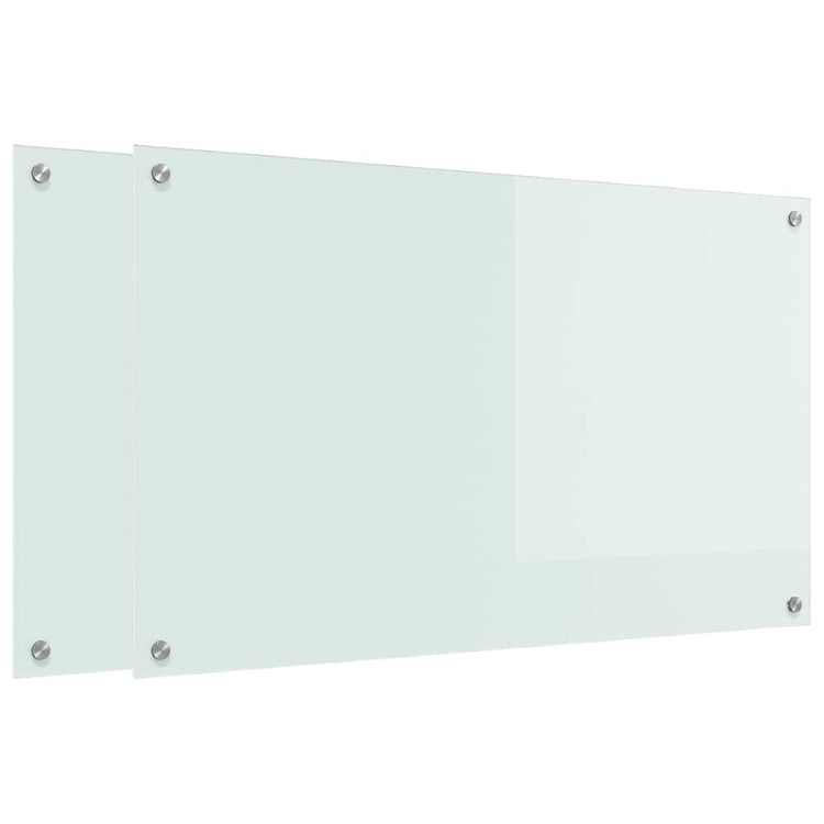 Vidaxl keukenachterwand 2 st wit 100 x 60 cm gehard glas