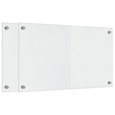 Vidaxl keuken achterwand 2 pcs doorzichtig 70 x 40 cm gehard glas