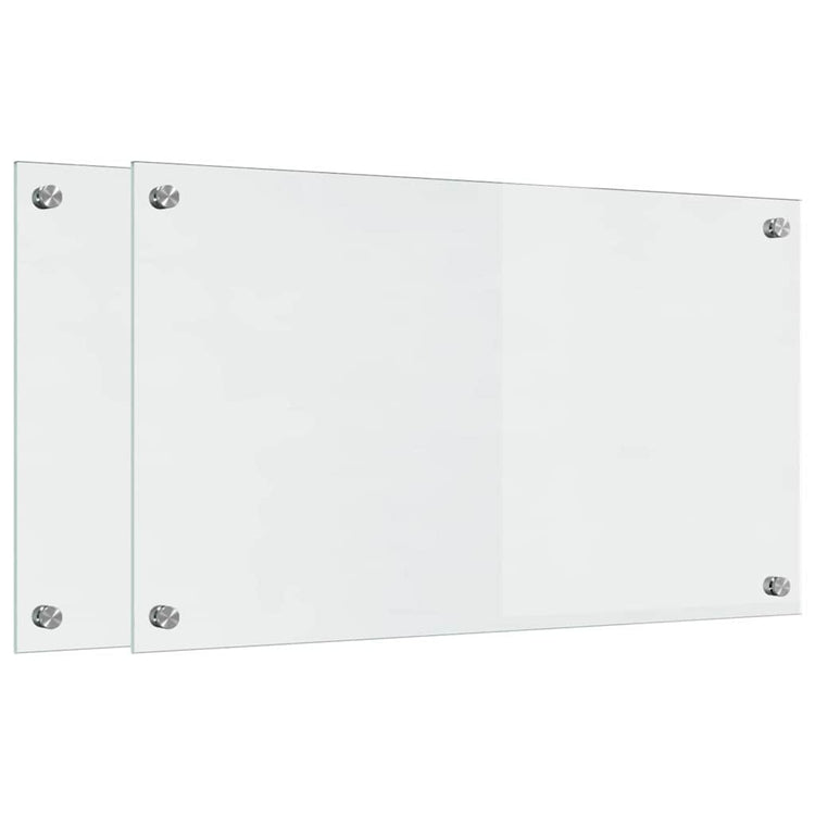 Vidaxl keukenachterwand 2 st transparant 70 x 40 cm gehard glas
