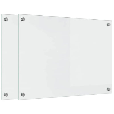 Vidaxl keuken achterwand 2 pcs doorzichtig 70 x 50 cm gehard glas