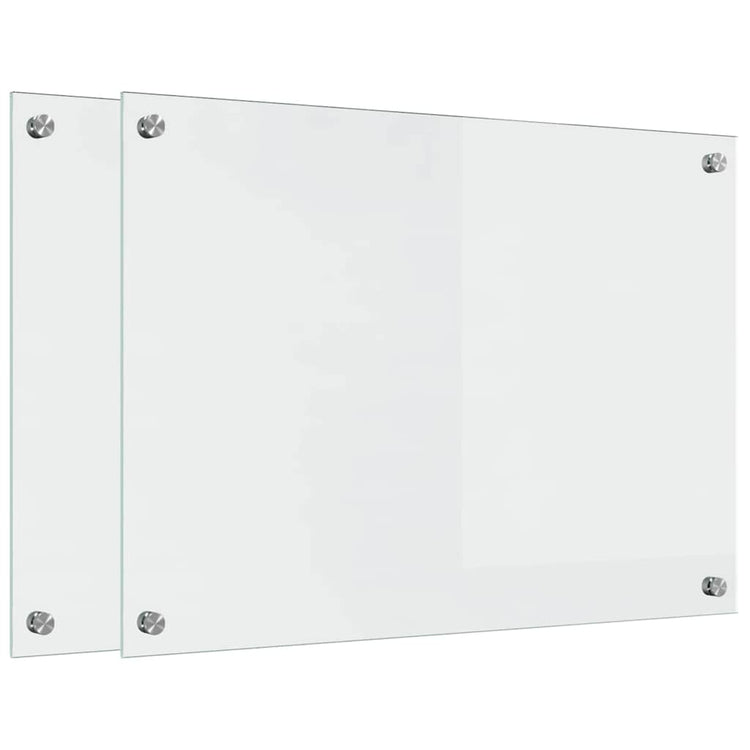 Vidaxl keukenachterwand 2 st transparant 70 x 50 cm gehard glas