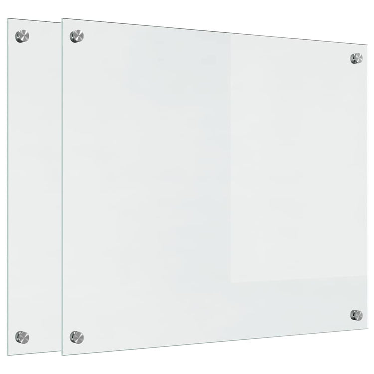 Vidaxl keukenachterwand 2 st transparant 70 x 60 cm gehard glas