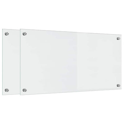 Vidaxl keuken achterwand 2 pcs doorzichtig 80 x 40 cm gehard glas