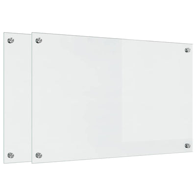 Vidaxl keuken achterwand 2 pcs doorzichtig 80 x 50 cm gehard glas