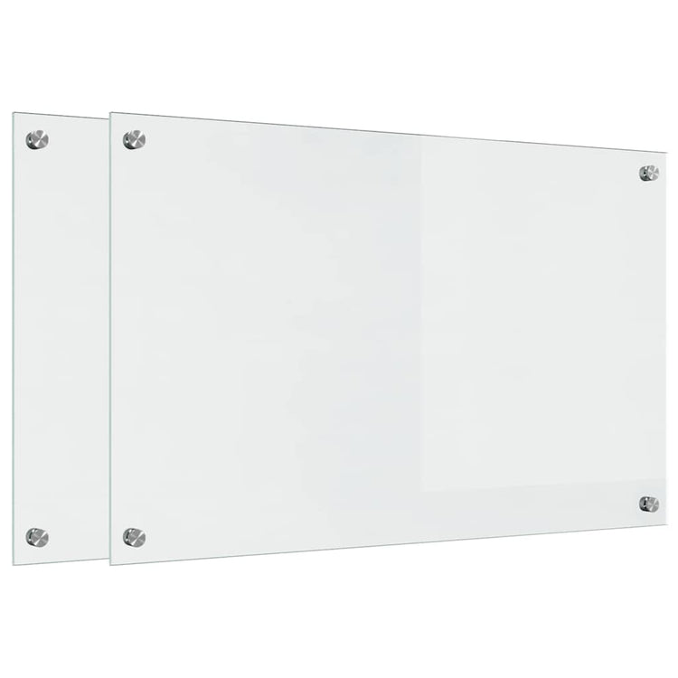 Vidaxl keukenachterwand 2 st transparant 80 x 50 cm gehard glas