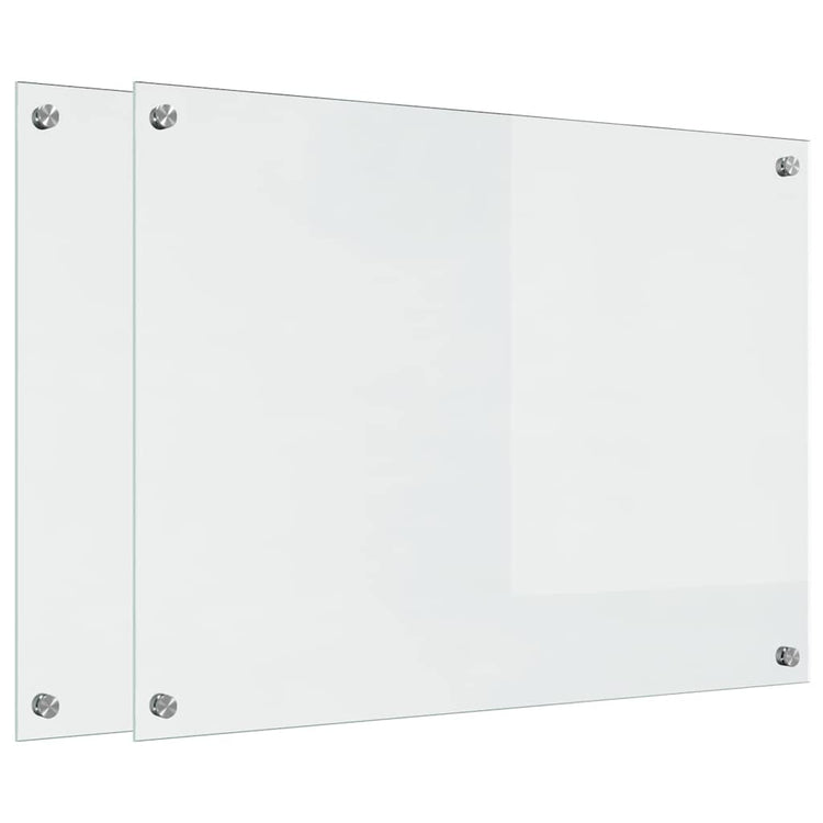Vidaxl keukenachterwand 2 st transparant 80 x 60 cm gehard glas