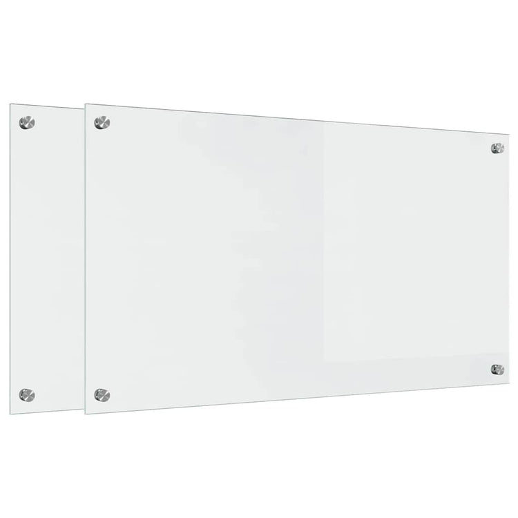 Vidaxl keukenachterwand 2 st transparant 90 x 50 cm gehard glas
