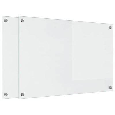 Vidaxl keuken achterwand 2 pcs doorzichtig 90 x 60 cm gehard glas