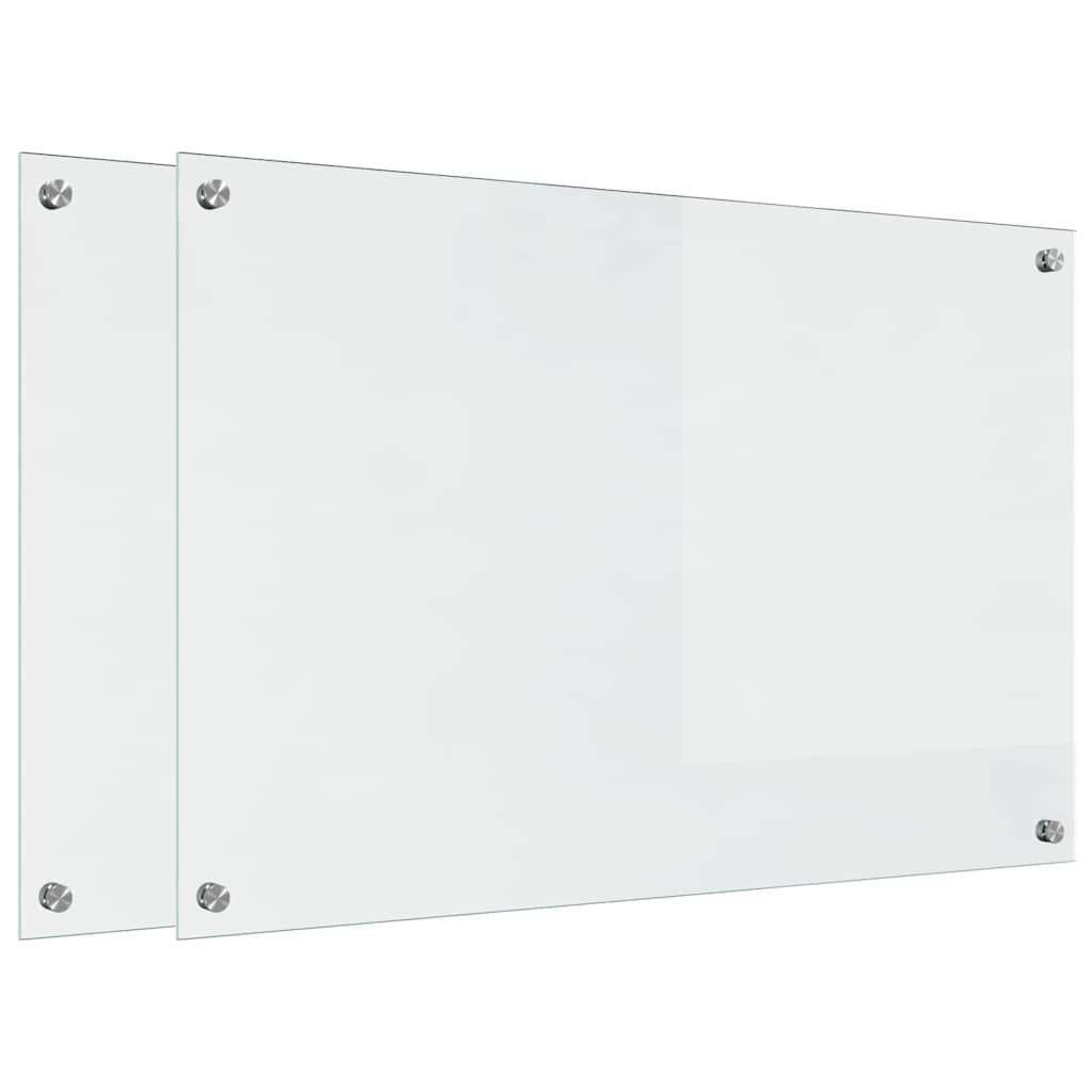 Vidaxl keuken achterwand 2 pcs doorzichtig 90 x 60 cm gehard glas