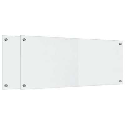 Vidaxl keuken achterwand 2 pcs doorzichtig 100 x 40 cm gehard glas