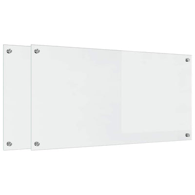 Vidaxl keuken achterwand 2 pcs doorzichtig 100 x 50 cm gehard glas