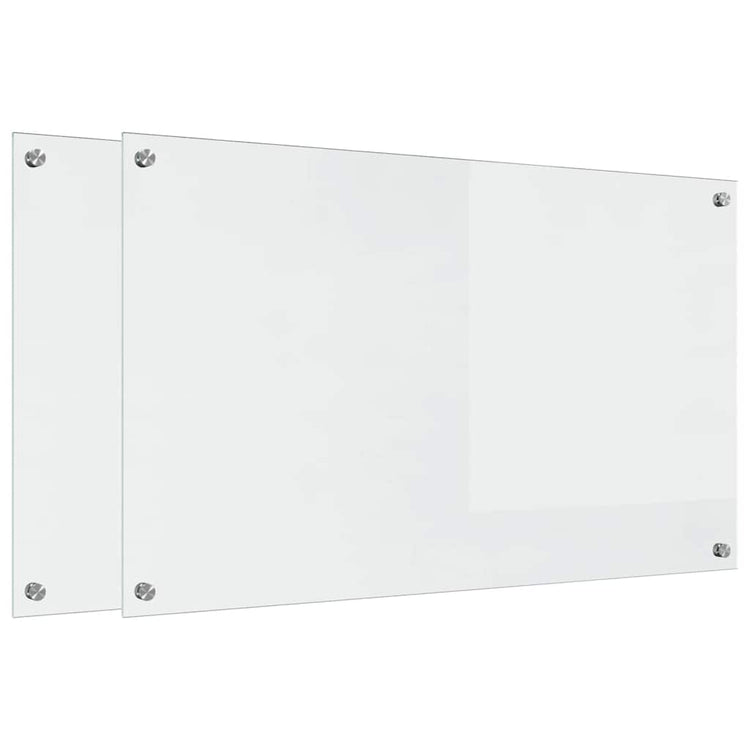 Vidaxl keukenachterwand 2 st transparant 100 x 60 cm gehard glas