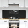 Vidaxl keuken achterwand 2 pcs zwart 70 x 50 cm gehard glas