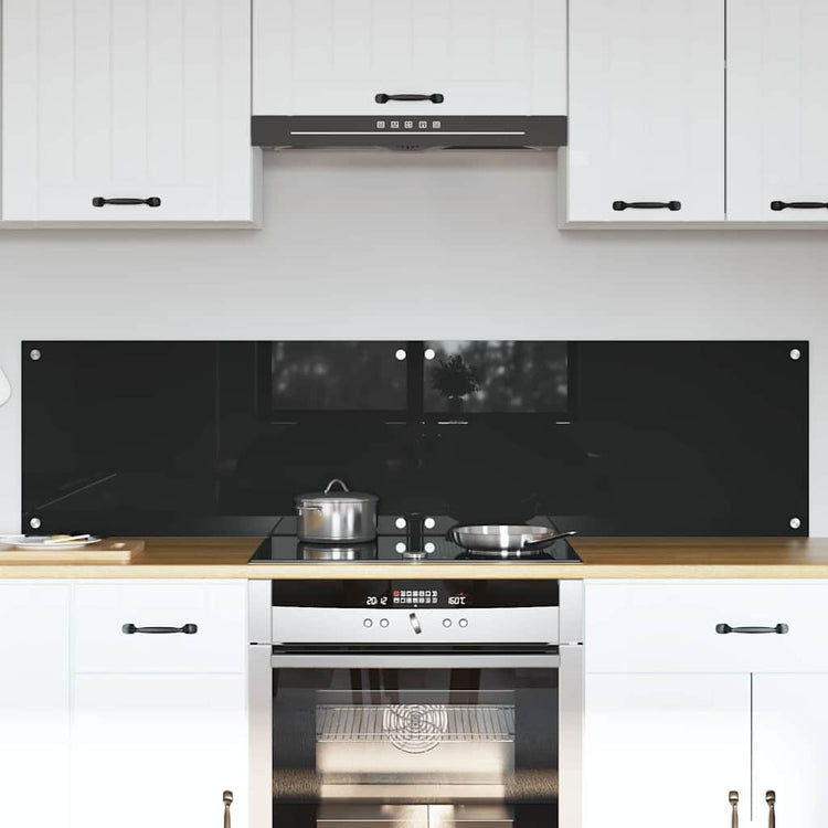 Vidaxl keukenachterwand 2 st zwart 80 x 40 cm gehard glas