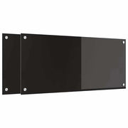 Vidaxl keukenachterwand 2 st zwart 90 x 40 cm gehard glas - afbeelding 2