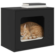 Vidaxl kattenhuis zwart 51 x 30 x 42,5 cm bewerkt hout - afbeelding 3