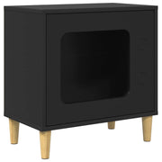 Vidaxl kattenhuis zwart 51 x 30 x 52 cm bewerkt hout - afbeelding 2