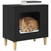 Vidaxl kattenhuis zwart 51 x 30 x 52 cm bewerkt hout - afbeelding 3