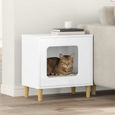 Vidaxl kattenhuis hoogglans wit 51 x 30 x 52 cm bewerkt hout