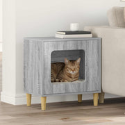 Vidaxl kattenhuis grijs sonoma 51 x 30 x 52 cm bewerkt hout - afbeelding 1